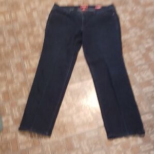 GLO Jeans By Gloria Vanderbild Women's Straight Leg in Dark Blue